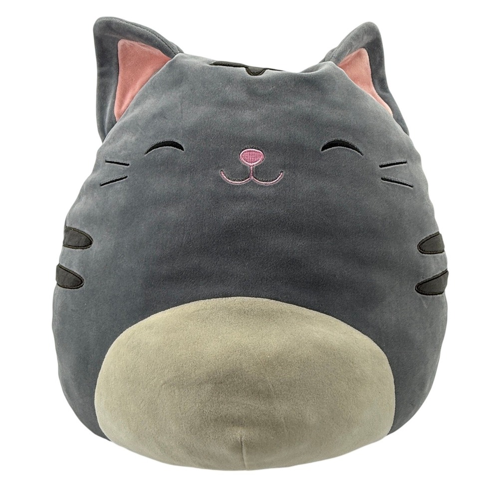 Squishmallows Tally the Cat 16" Stuffed Animal Gray Plushie 2019 Kitten Soft